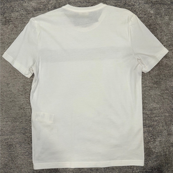 Fendi White Black Striped FF Logo Monogram Short Sleeve Cotton T-Shirt Large L - Picture 9 of 15